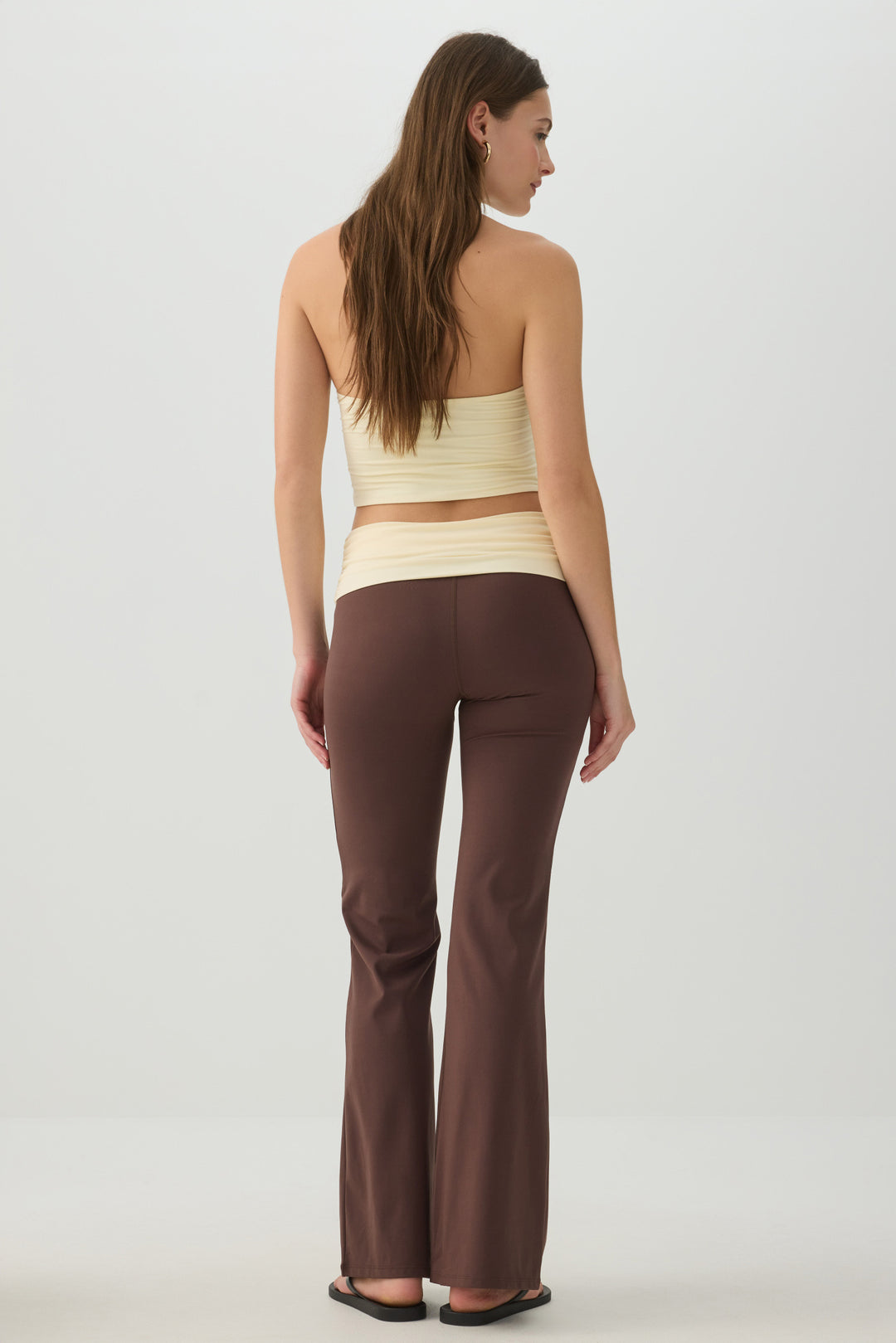 Soft Fold Over Waist Flare Leggings