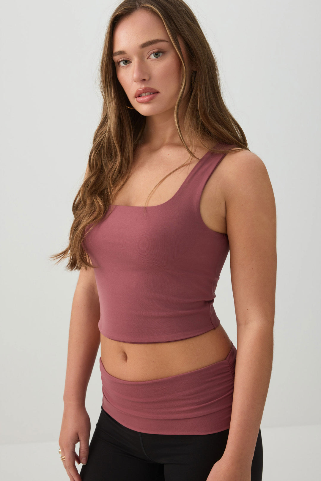 Soft Cropped Double Layer Tank Top