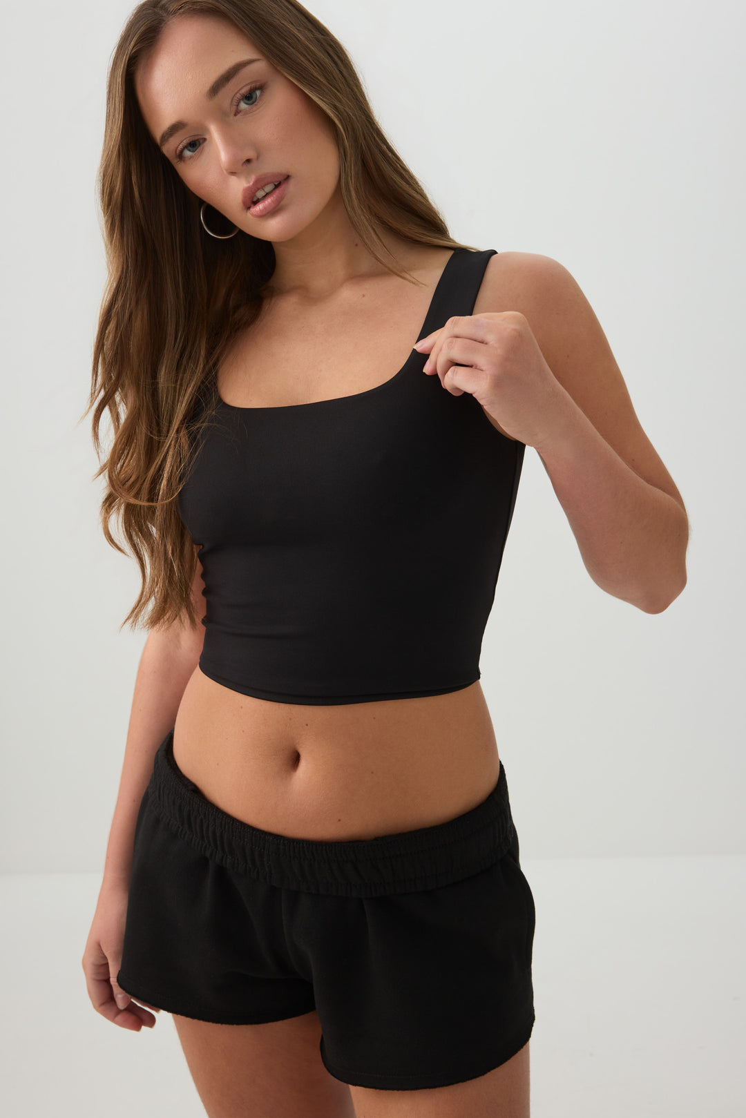 Soft Cropped Double Layer Tank Top
