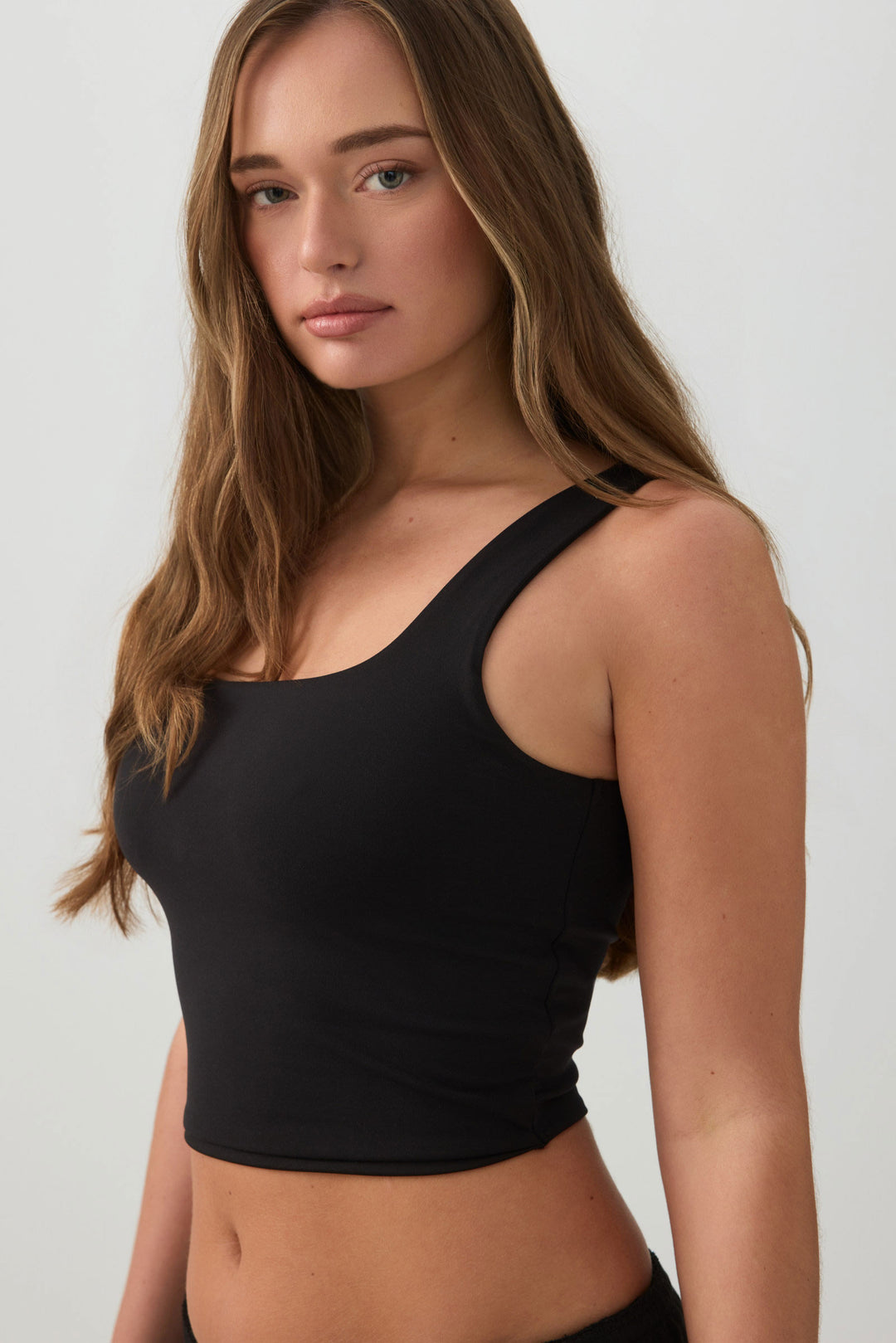 Soft Cropped Double Layer Tank Top