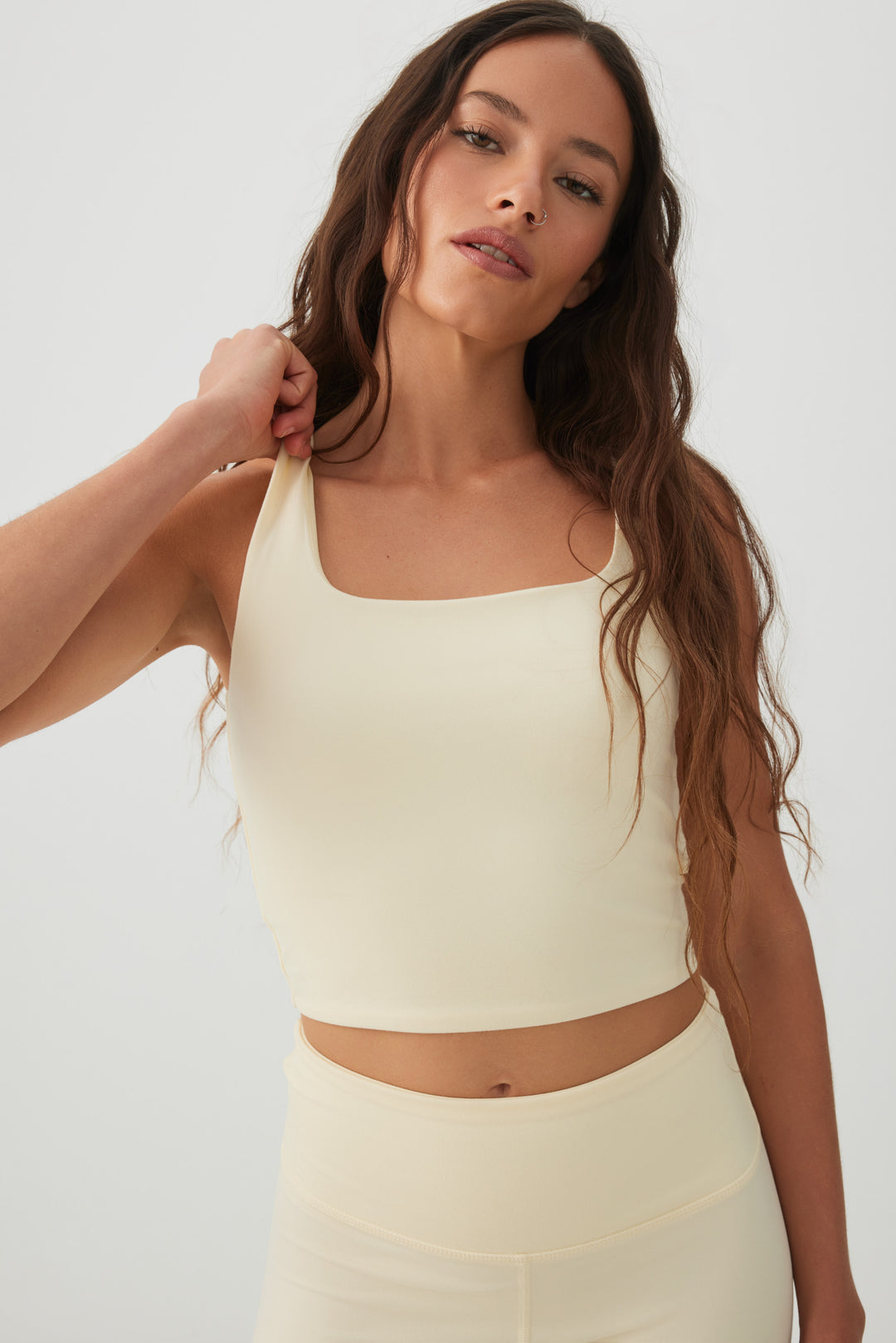Soft Cropped Double Layer Tank Top