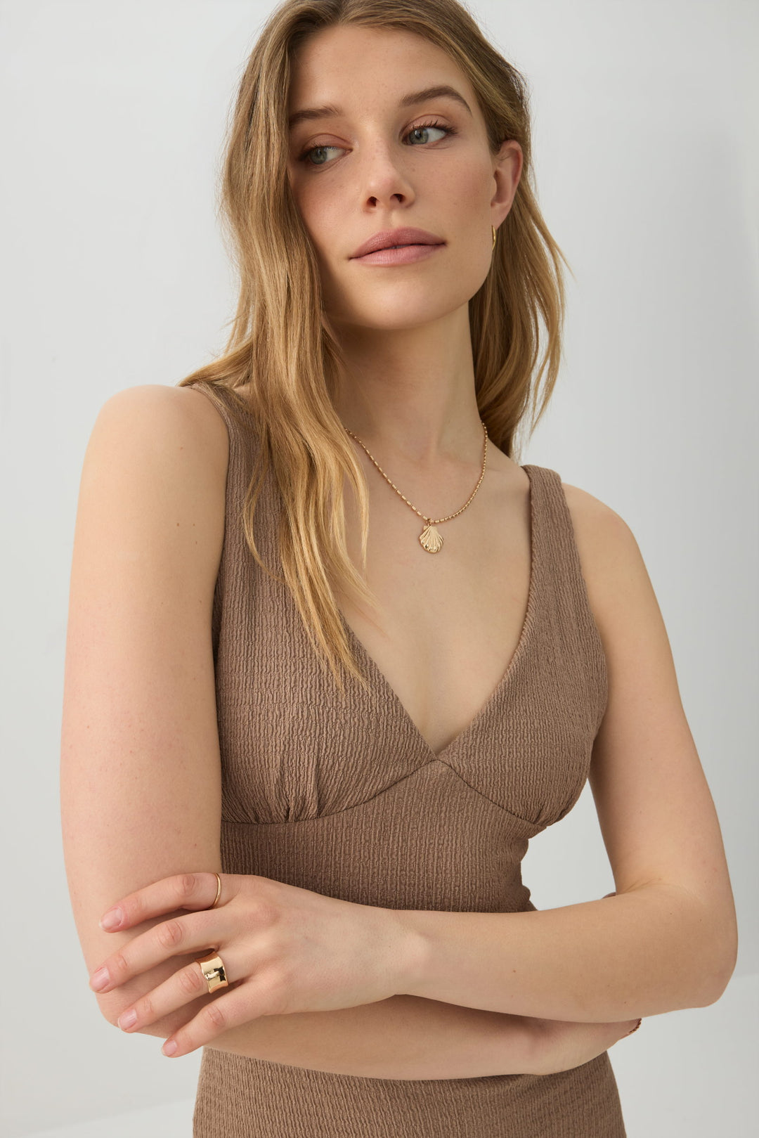 Textured Knit Midi Dress