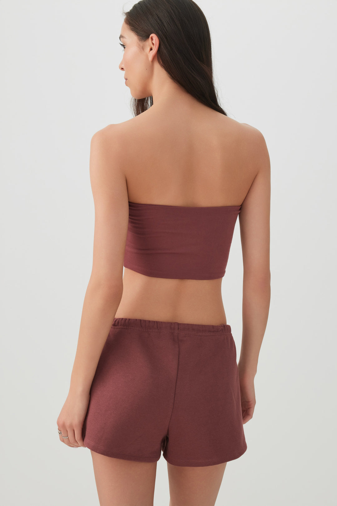 Short mini en polaire taille basse