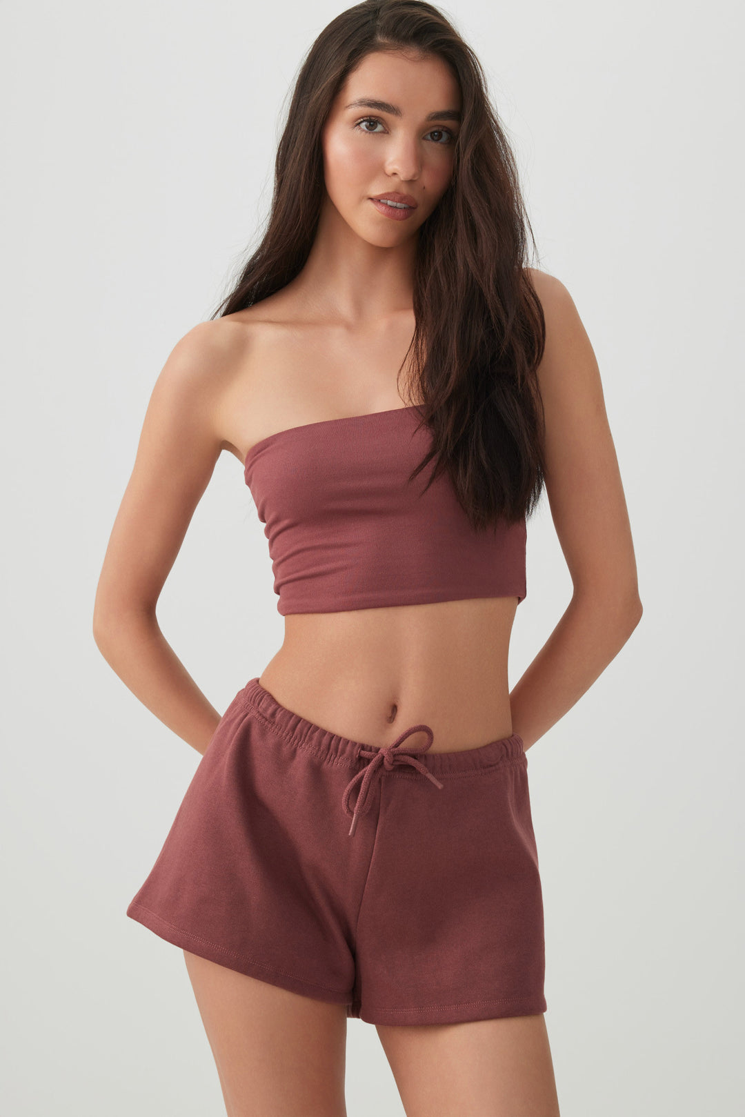 Short mini en polaire taille basse