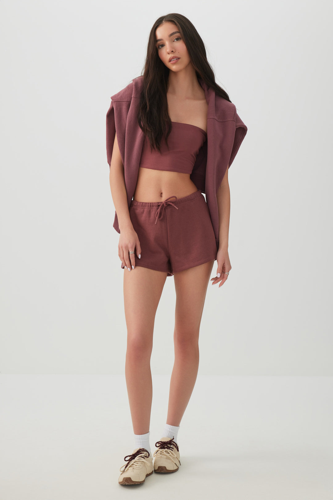 Short mini en polaire taille basse