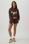 Short mini en molleton tricot taille basse