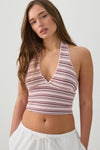 Deep V-Neck Crop Halter Tank Top