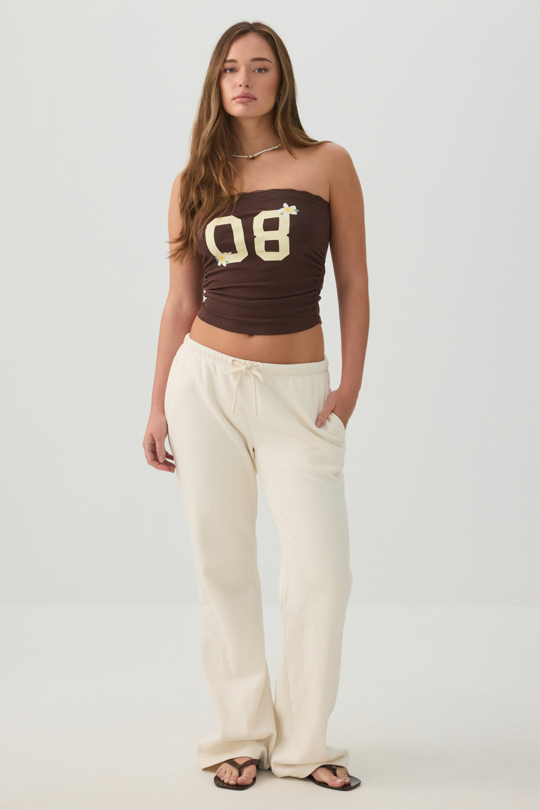 Fine Rib Cotton Blend Tube Top