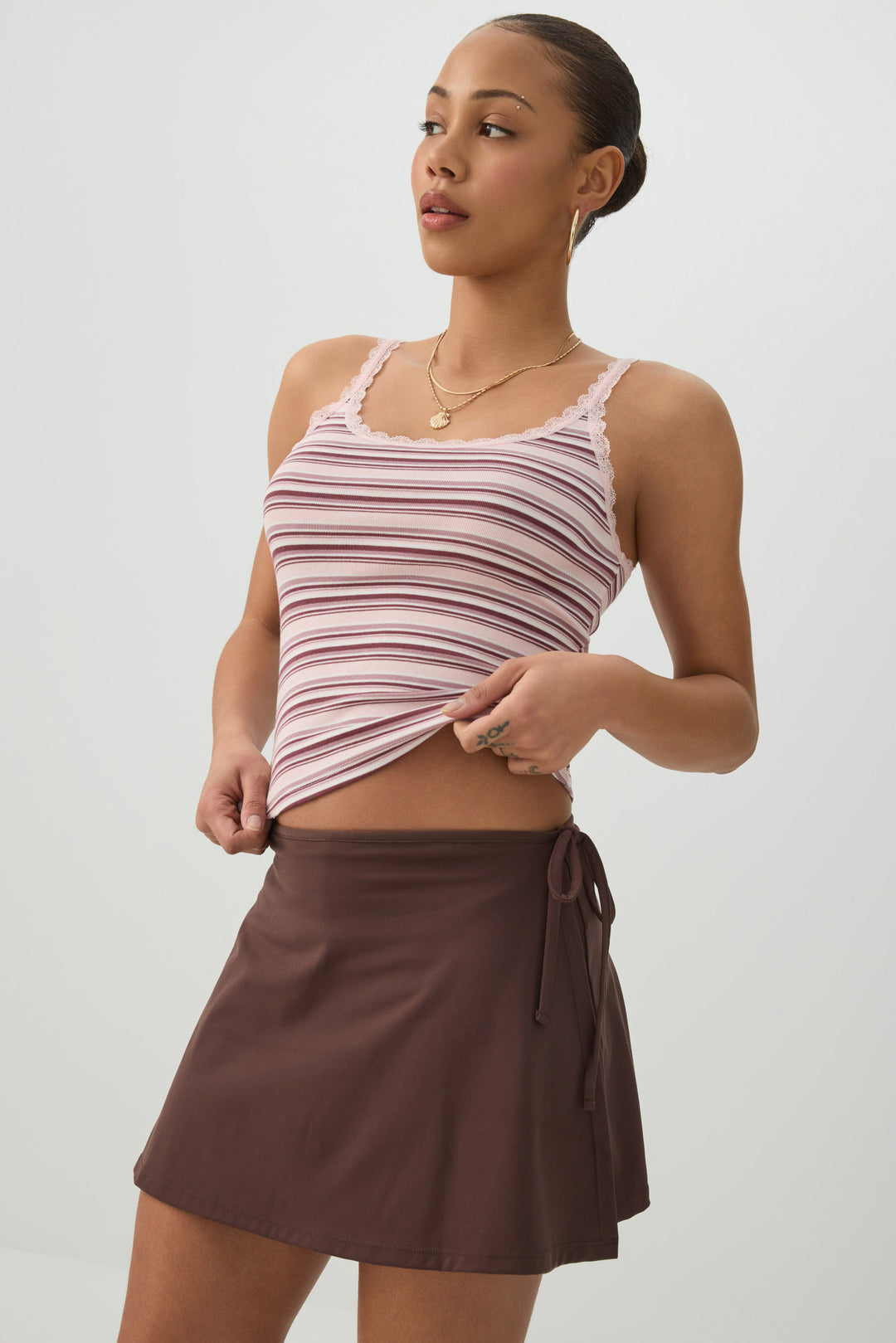 Scoop Neck Lace Trim Tank