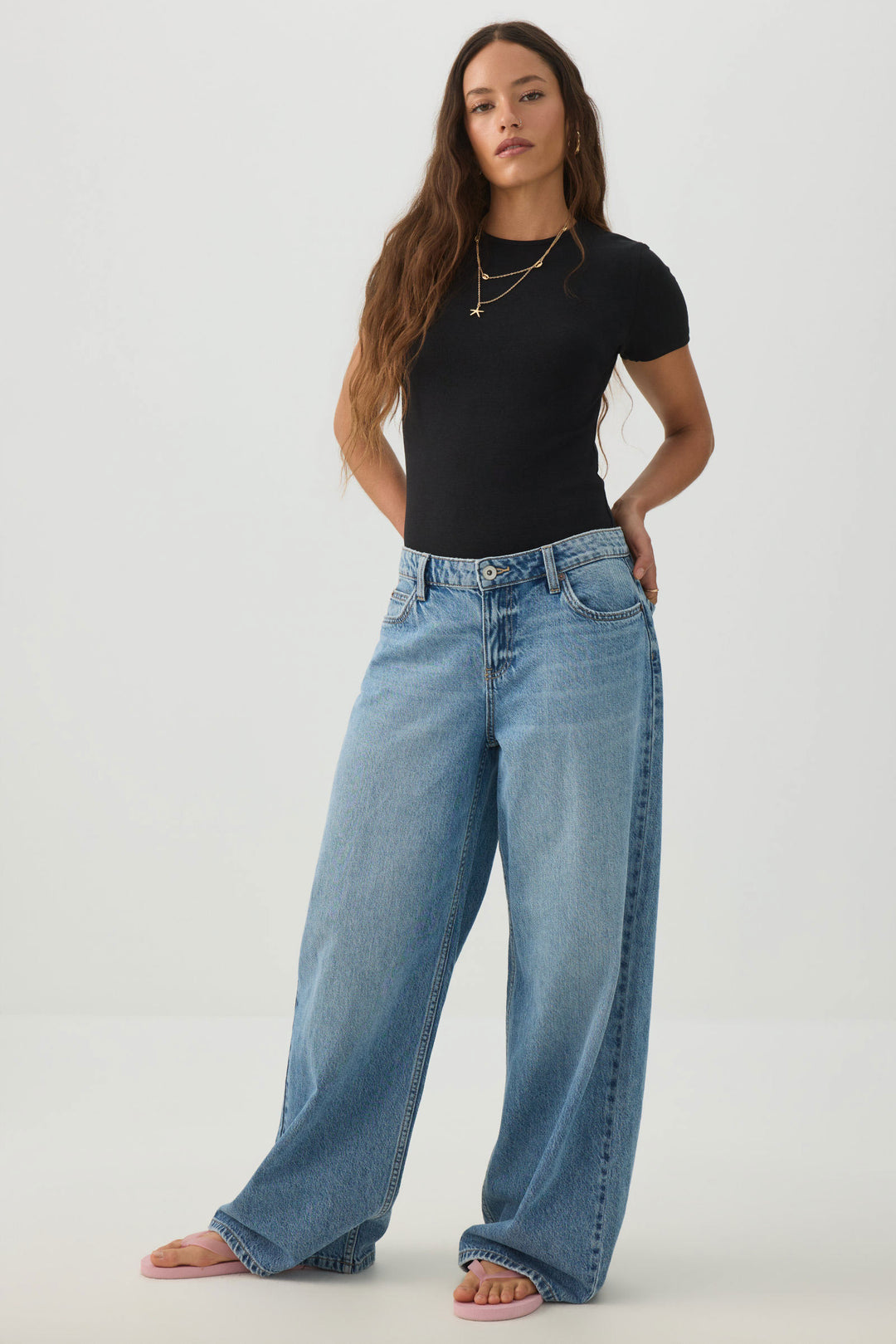 Fine Rib Crew Neck Bodysuit