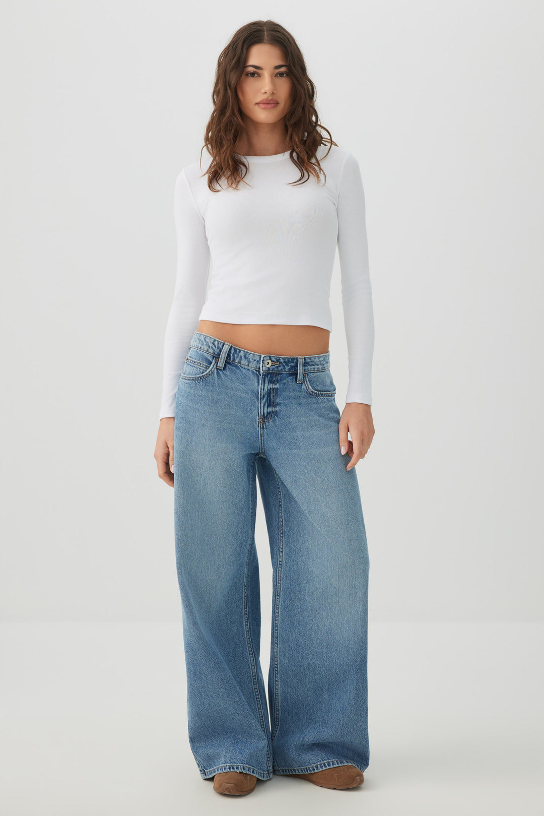 Cropped Rib Crew Top