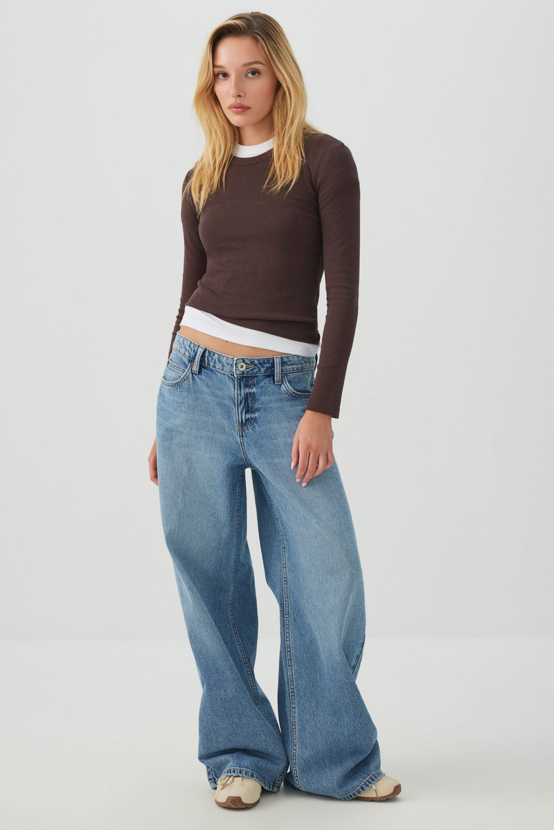 Cropped Rib Crew Top