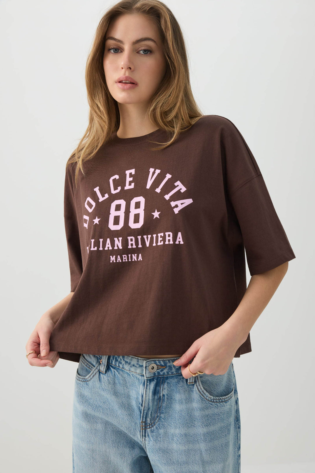 Dropped Shoulder Graphic T Shirt