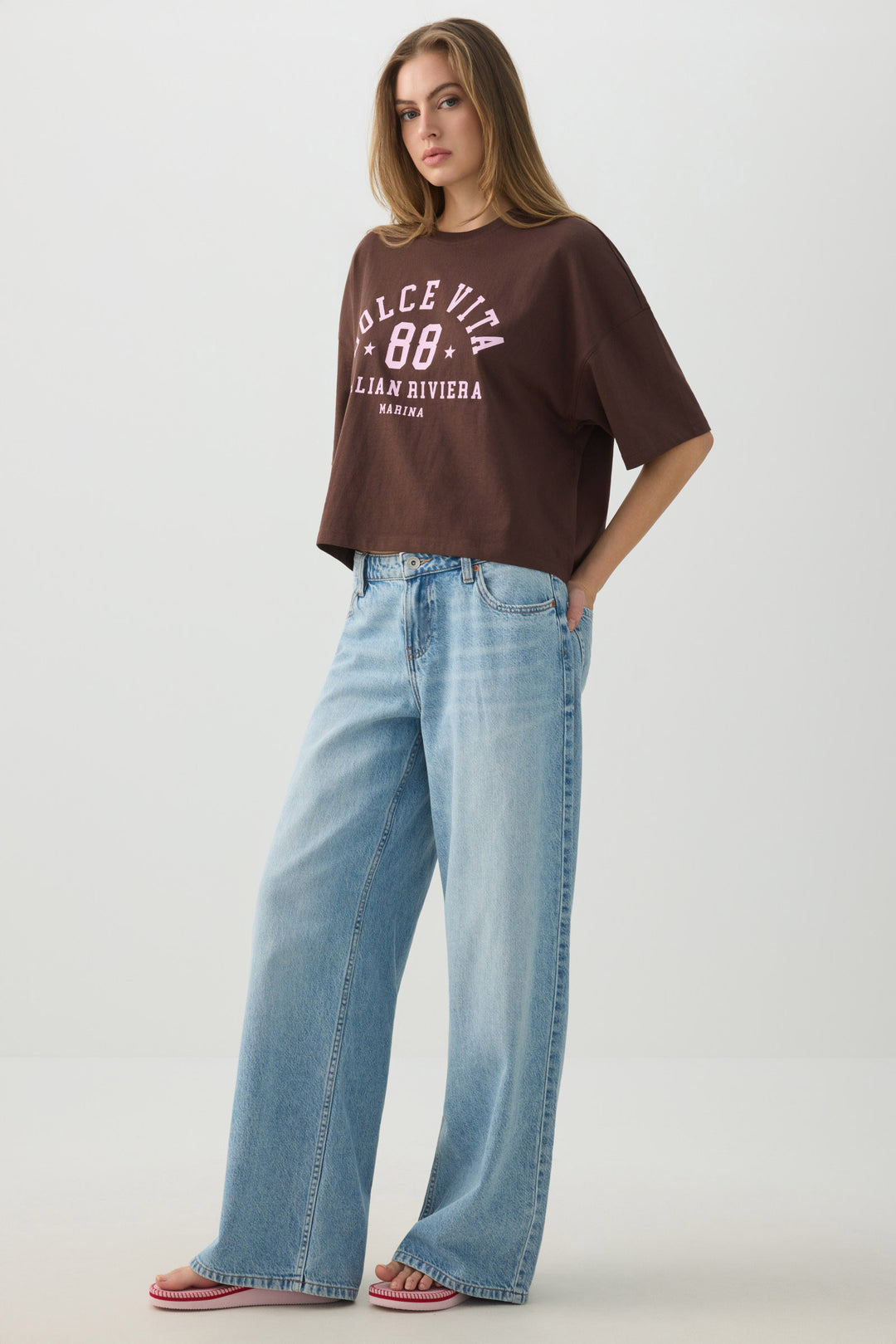 Dropped Shoulder Graphic T Shirt