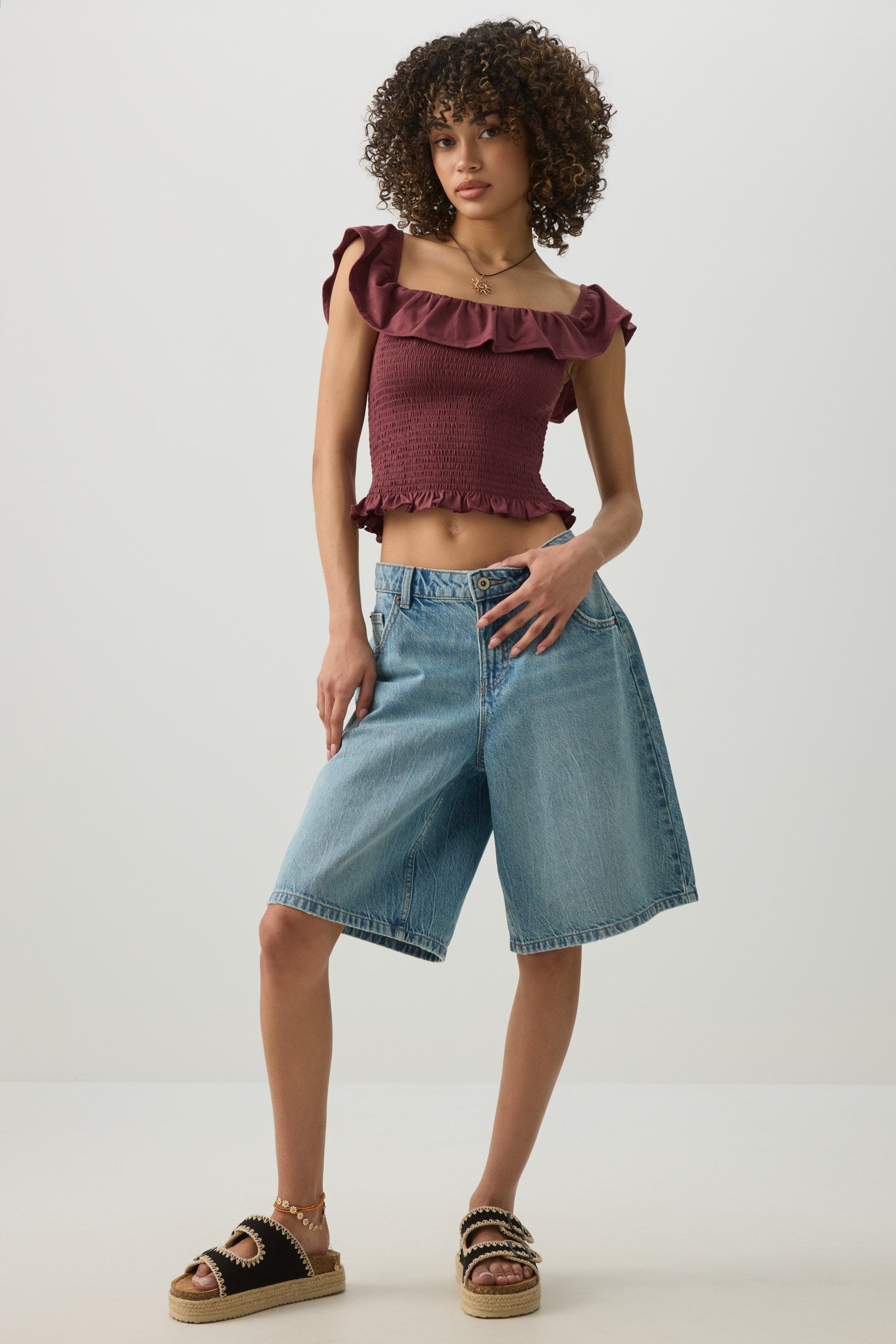 【専用】Overdue flair special smocked top Smocked Off-Shoulder Top – Ardene