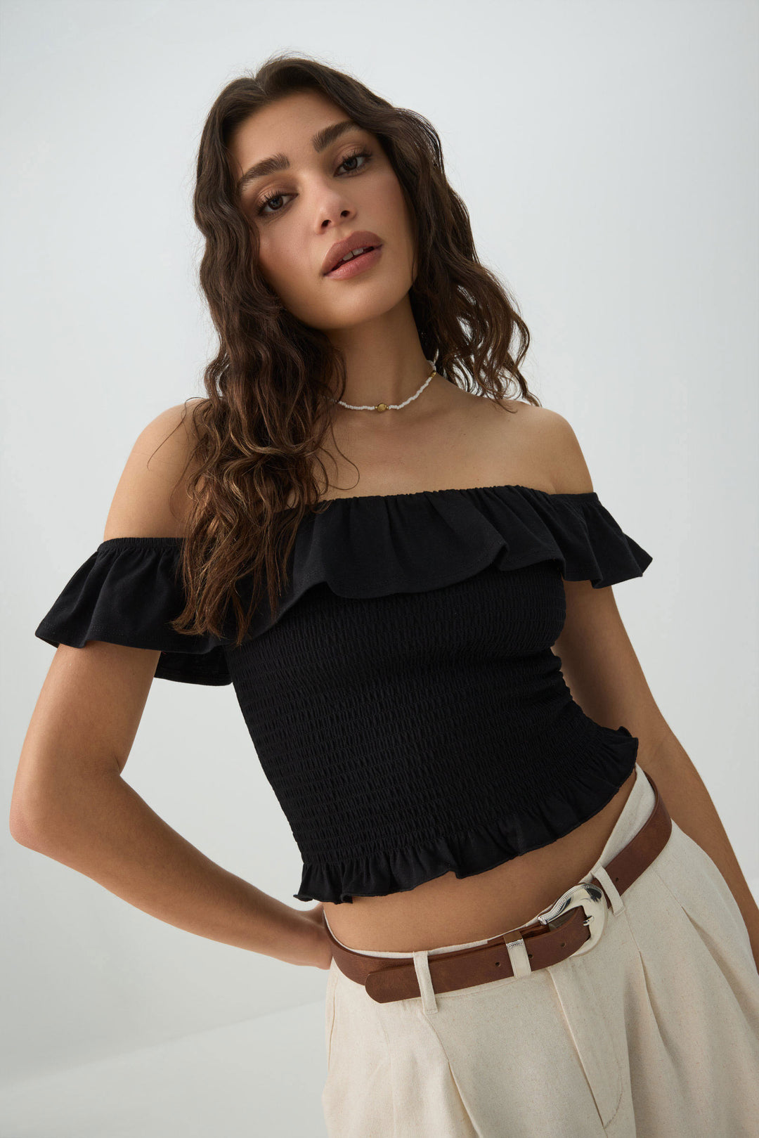 Smocked Off-Shoulder Top
