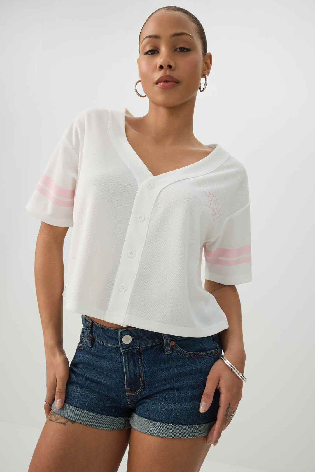 T-shirt de baseball en maille