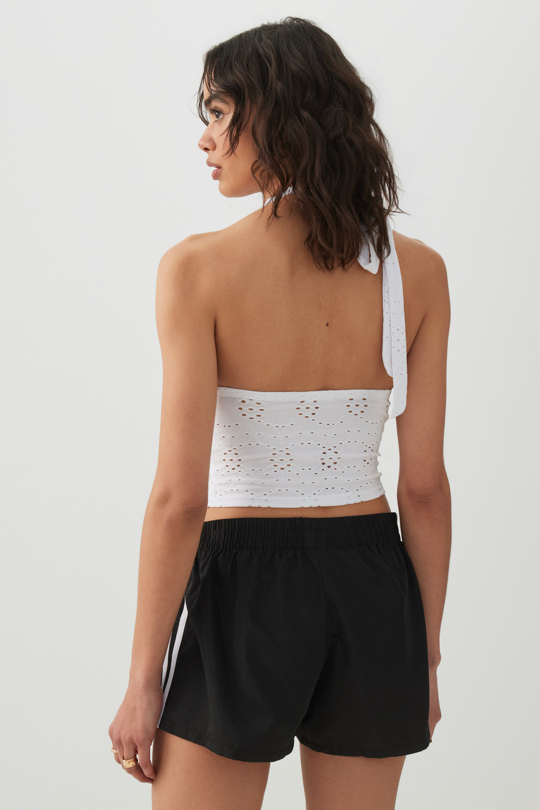 Mini-short athlétique à rayures