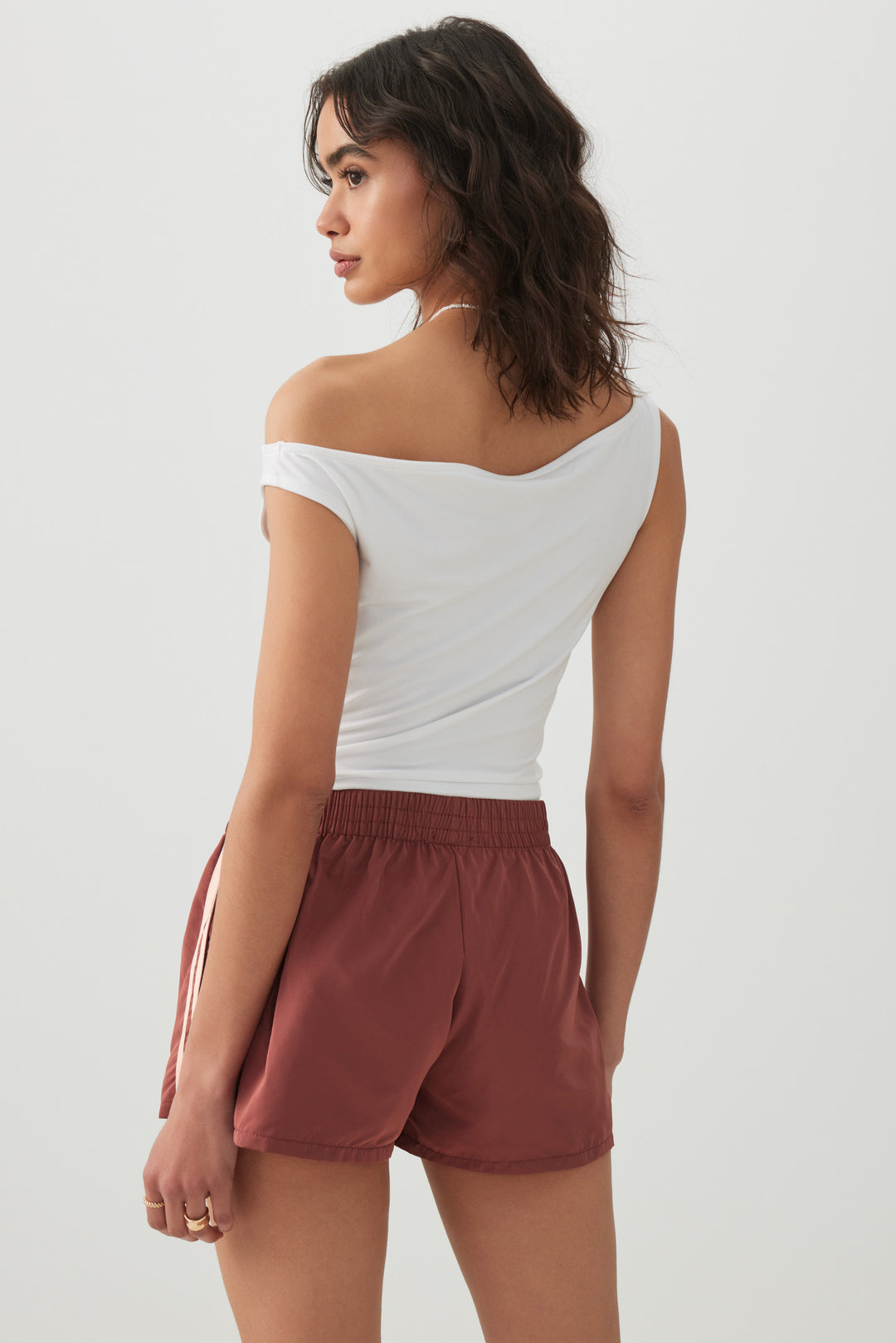 Athletic Striped Mini Shorts