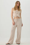 Pantalon large taille mi-haute