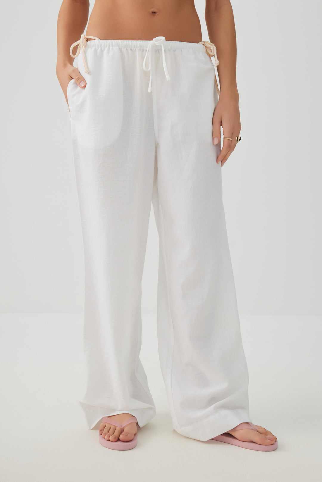 Mid Rise Wide Leg Pants