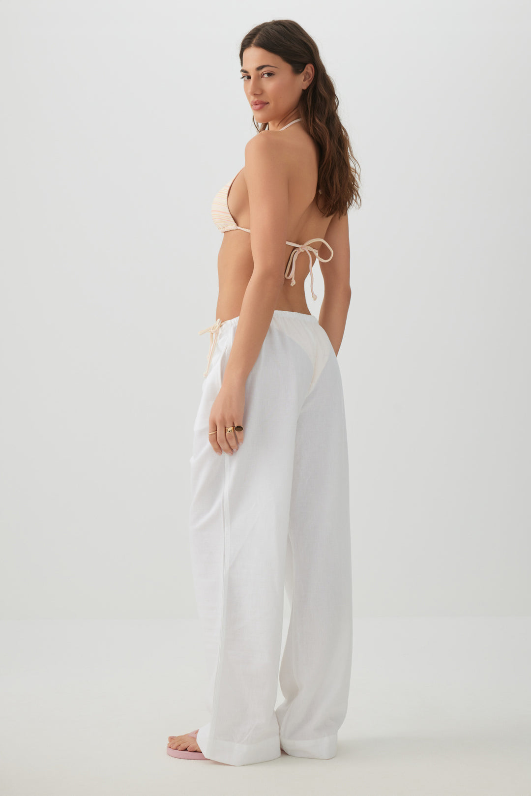 Mid Rise Wide Leg Pants