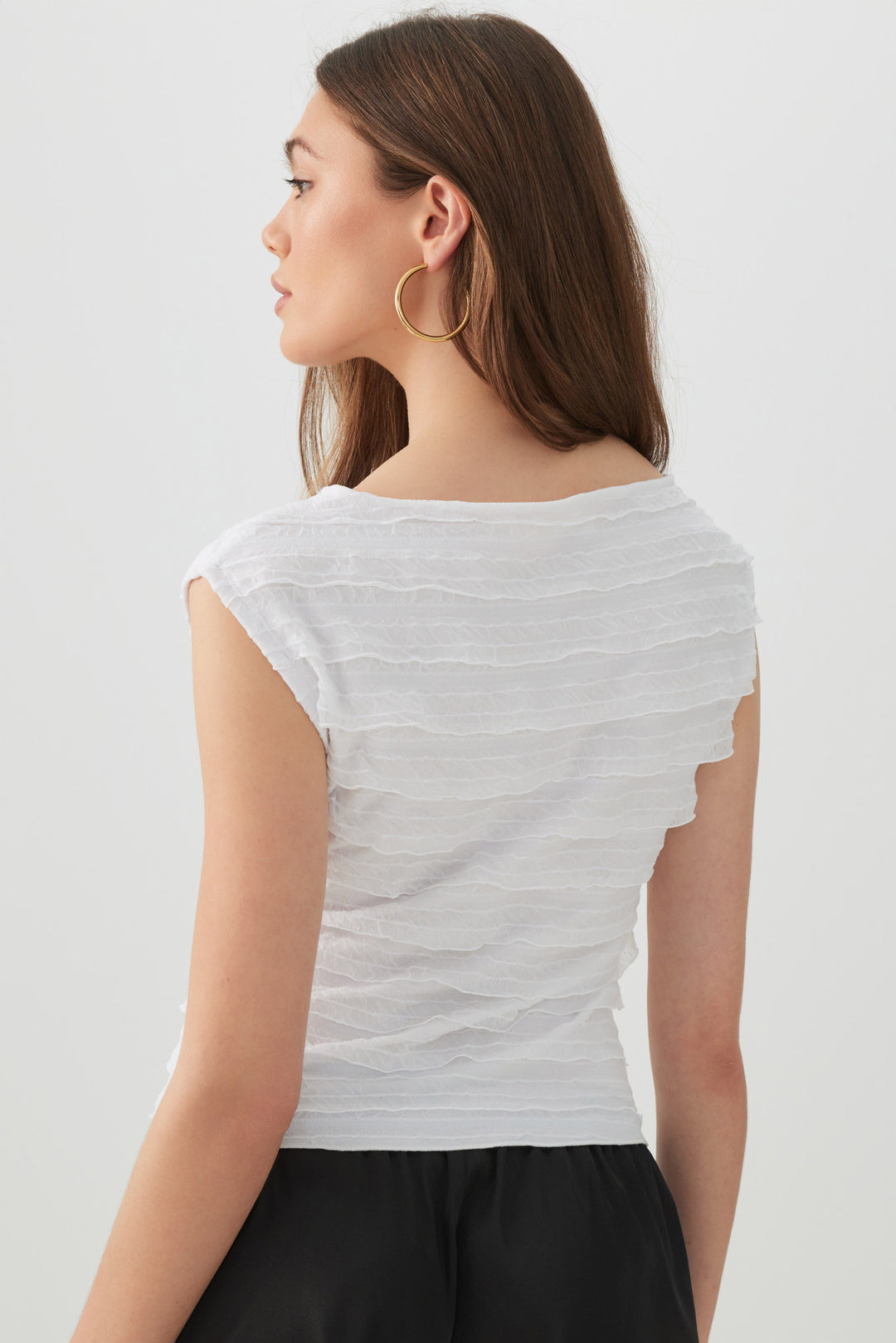 One Shoulder Ruffle Crop Top