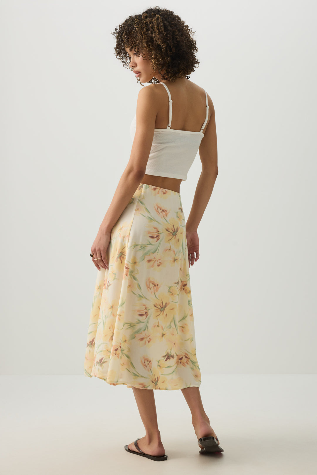 Midi A-Line Skirt with Slit