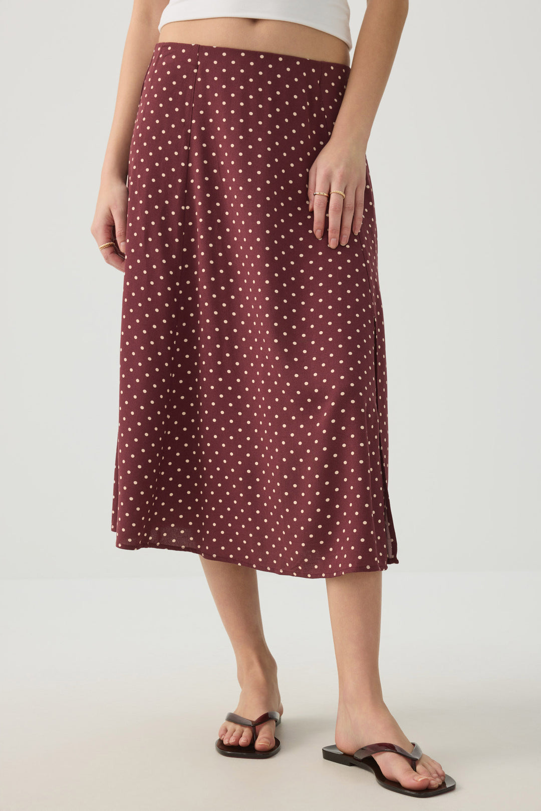 Midi A-Line Skirt with Slit