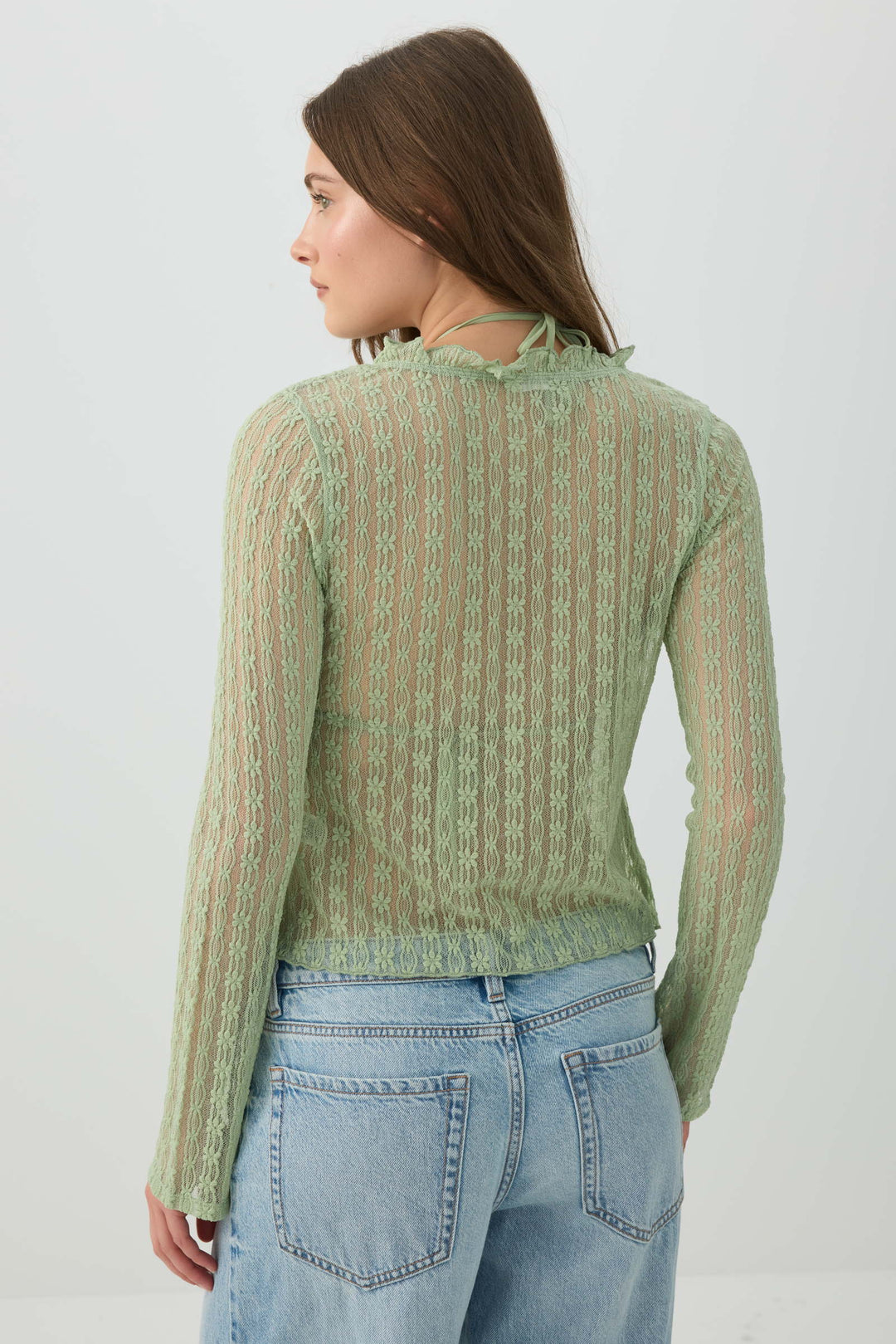 Tie Front Lace Cardigan