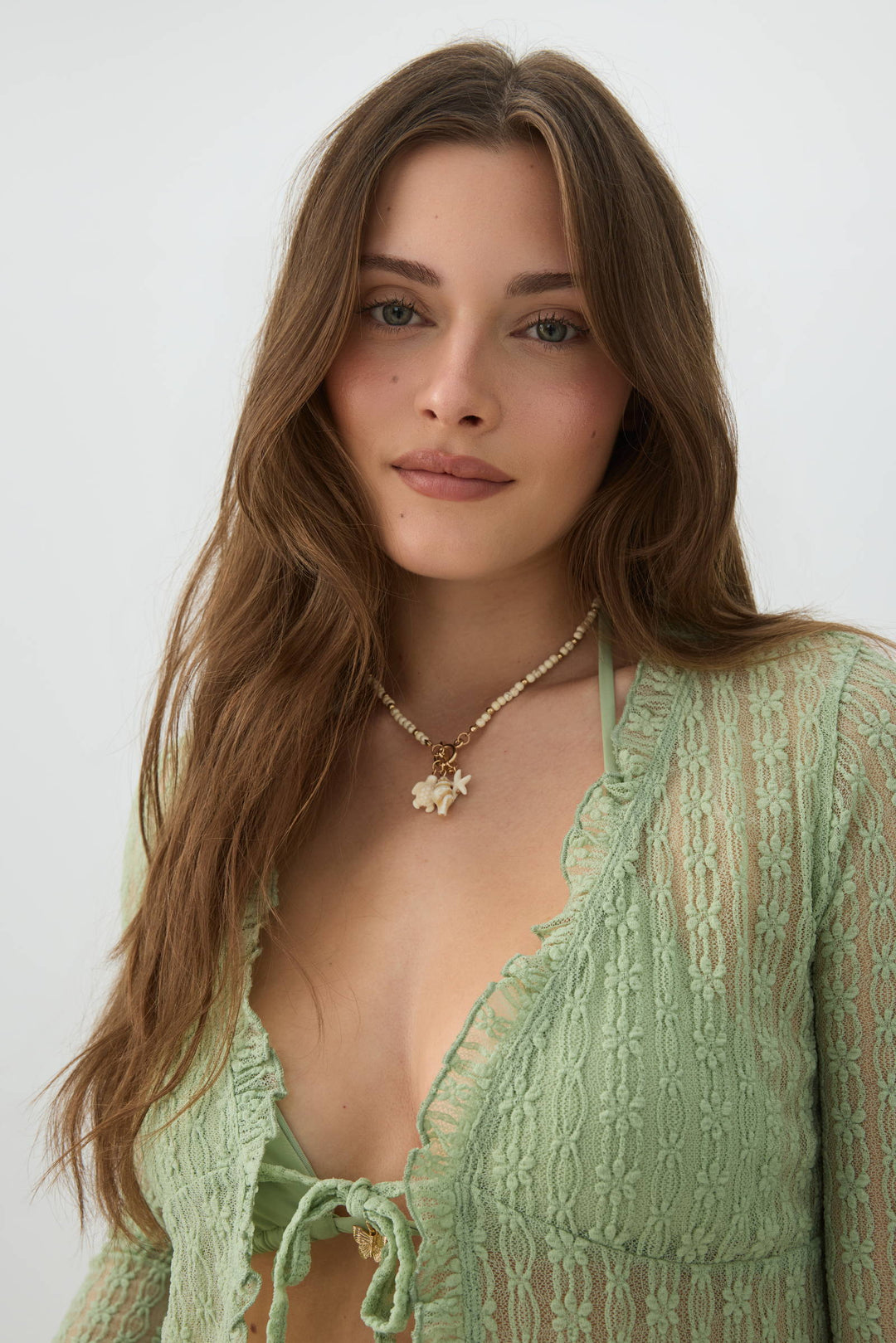 Tie Front Lace Cardigan