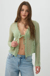 Tie Front Lace Cardigan