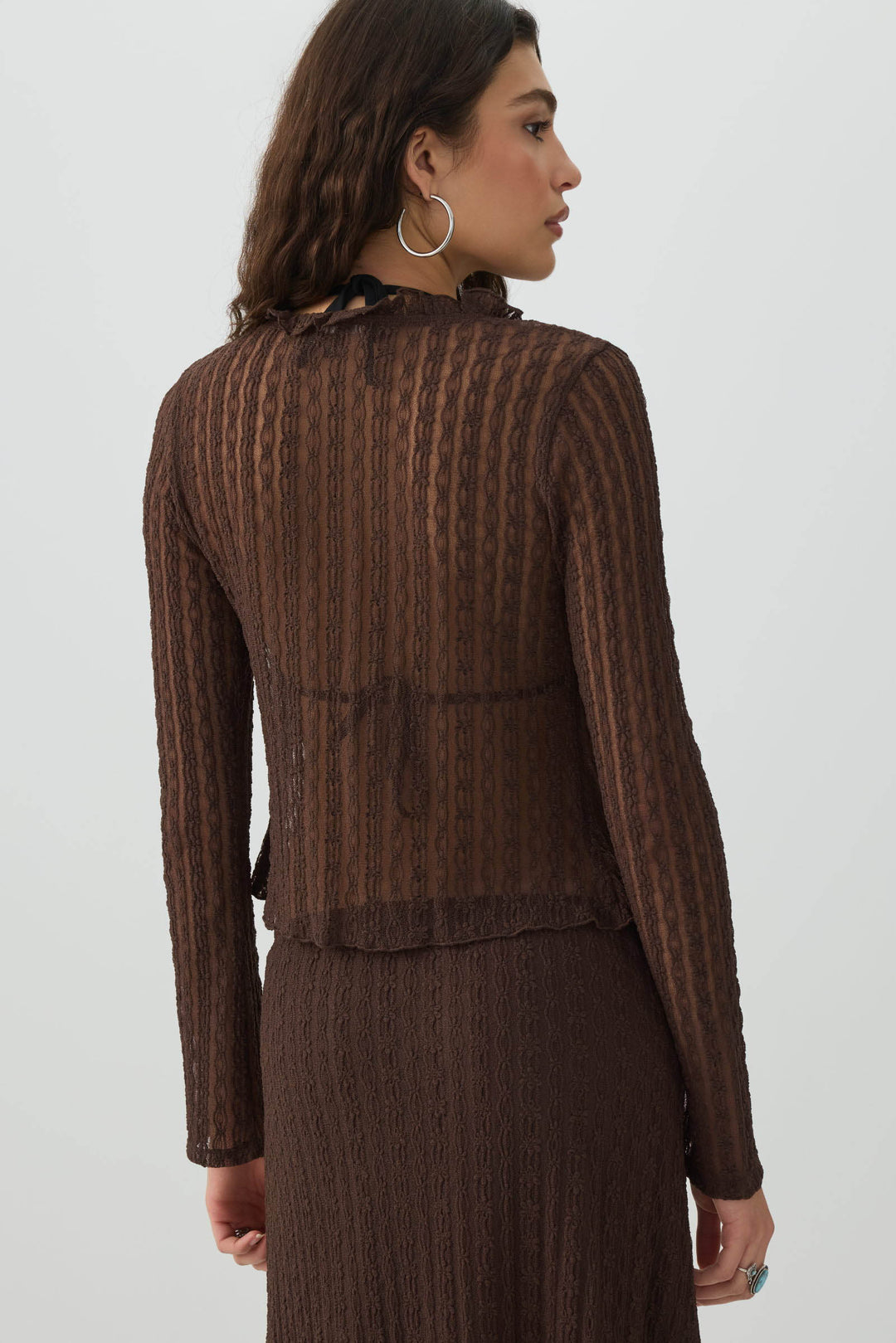 Tie Front Lace Cardigan