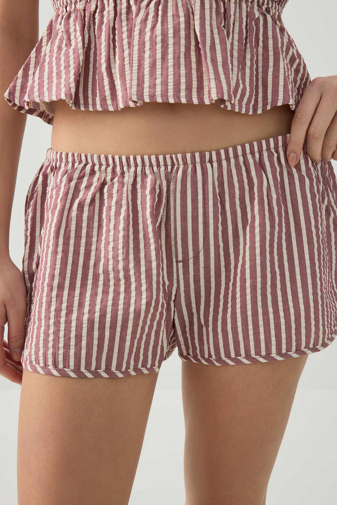 Low Rise Dolphin Hem Shorts