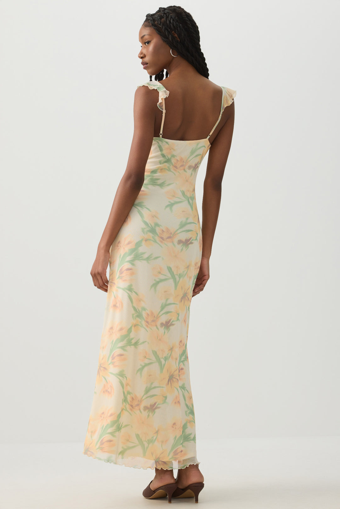 Robe maxi fleurie à nouer