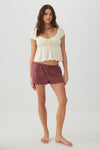 Eyelet Drawstring Shorts