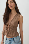 Gauze Tie-Front Top