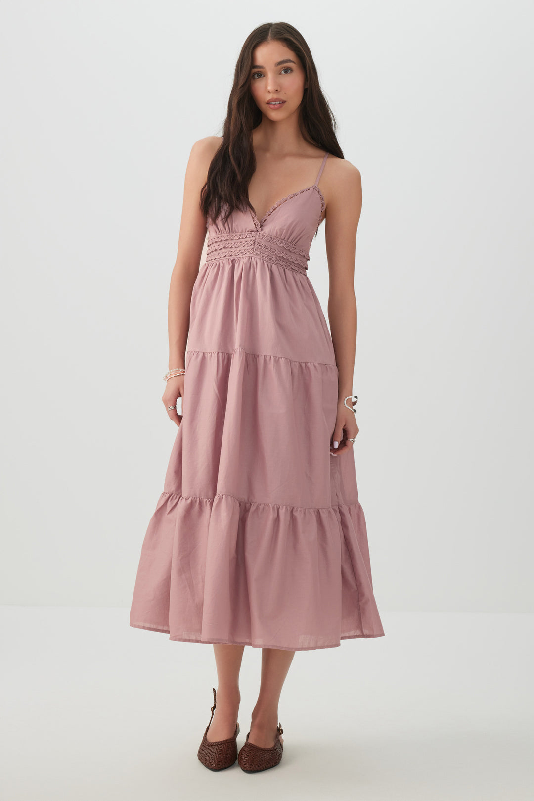 ardene pink dress Ardene Floral Ruffle Maxi Open Back Dress Women's Size L