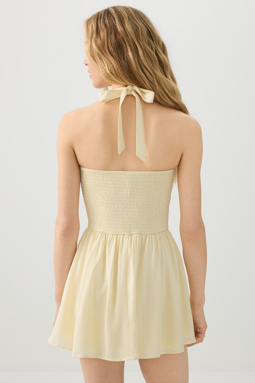 Halter Mini Dress with Built-in Shorts