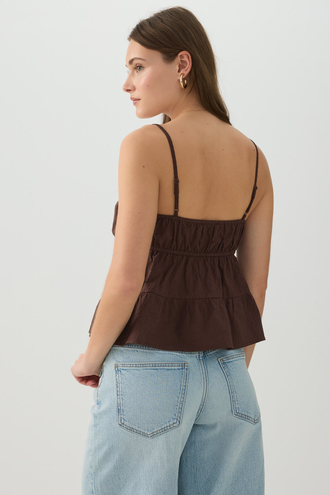 Cotton Crop Tank Top with Front Tie