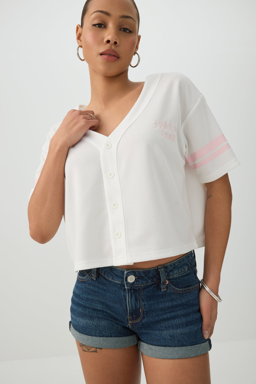 Low Rise Stretch Denim Shorts