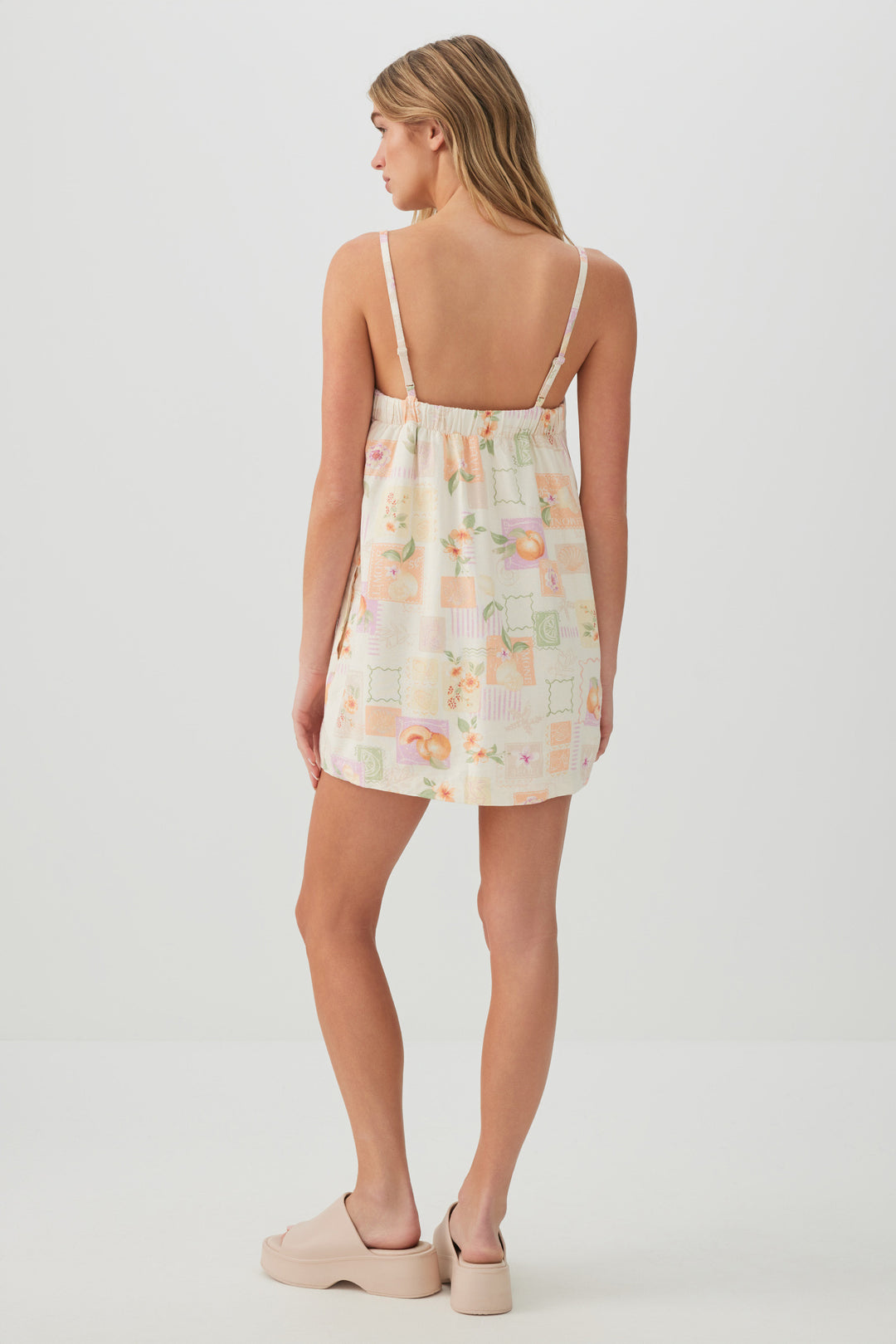 Linen Blend Square Neck Romper