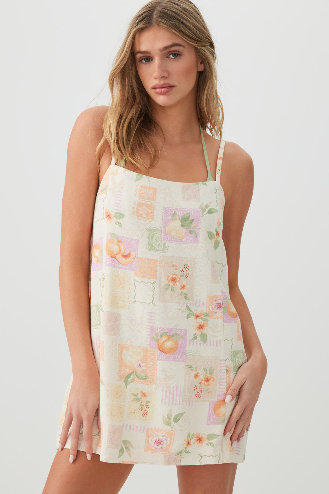 Linen Blend Square Neck Romper