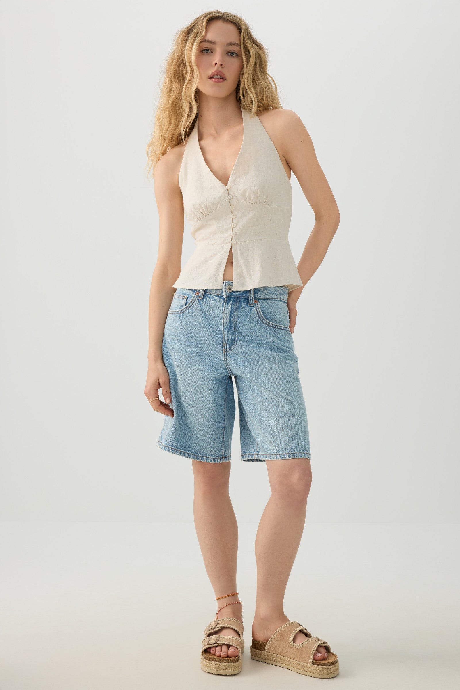 V Neck Halter Peplum Tank – Ardene