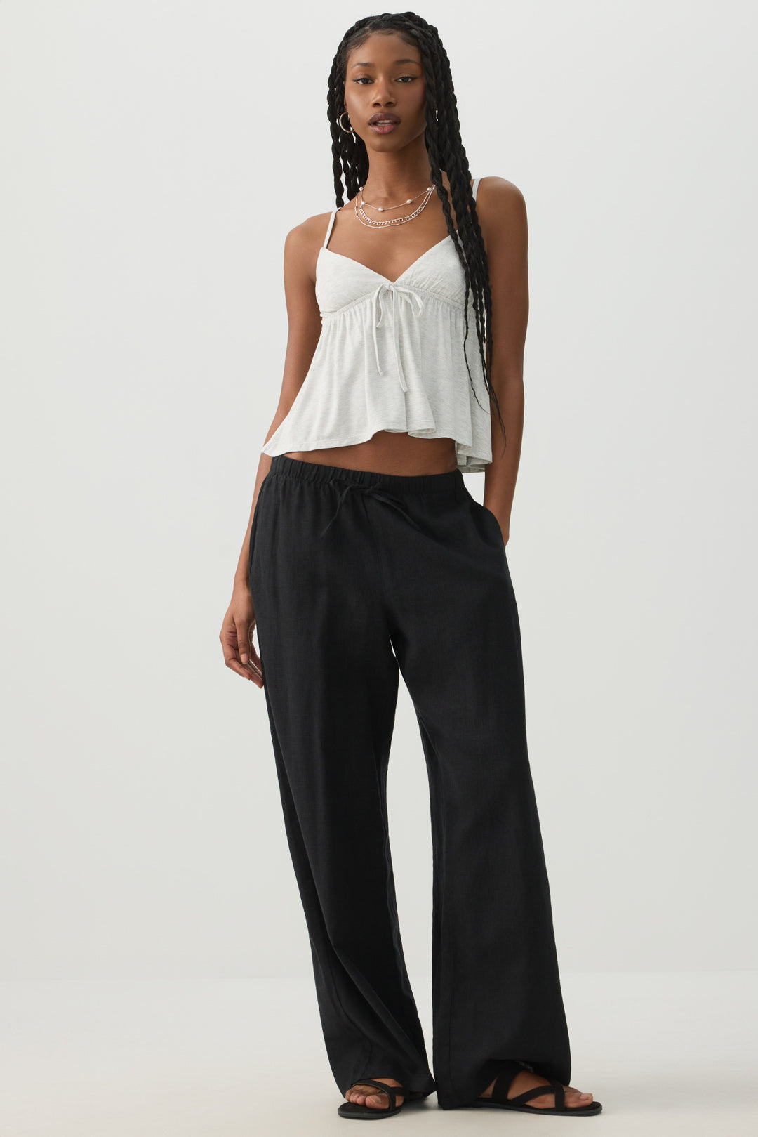 Plunge Babydoll Tank Top