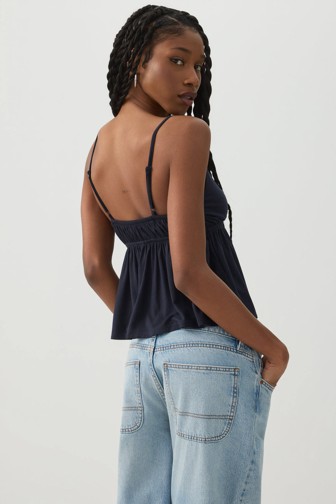 Plunge Babydoll Tank Top