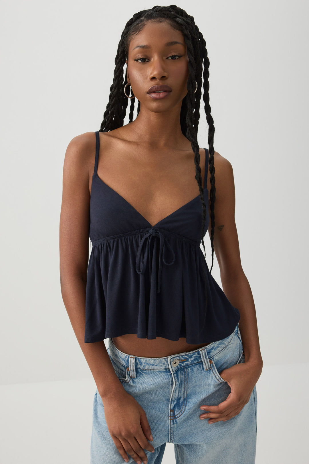 Plunge Babydoll Tank Top