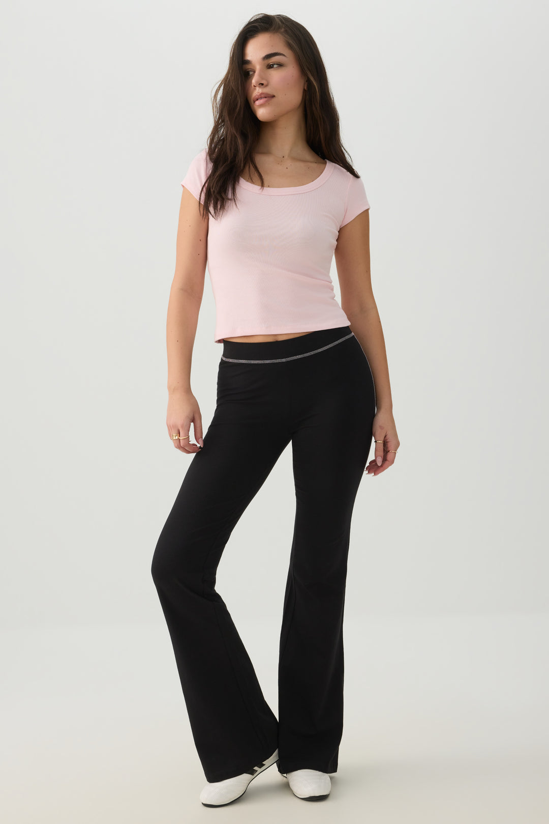 Mid Rise Flare Leggings