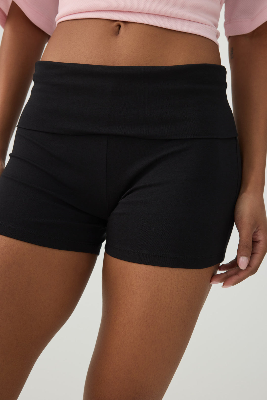 Mini Fold Over Biker Shorts