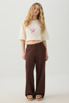 Linen Blend Wide Leg Tailored Pant